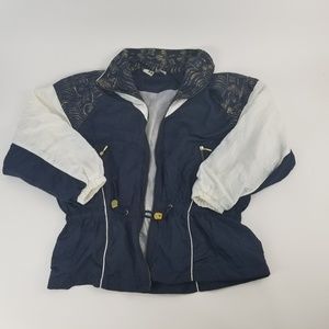 Girls Navy & Gold Windbreaker Jacket Sz L 14/16